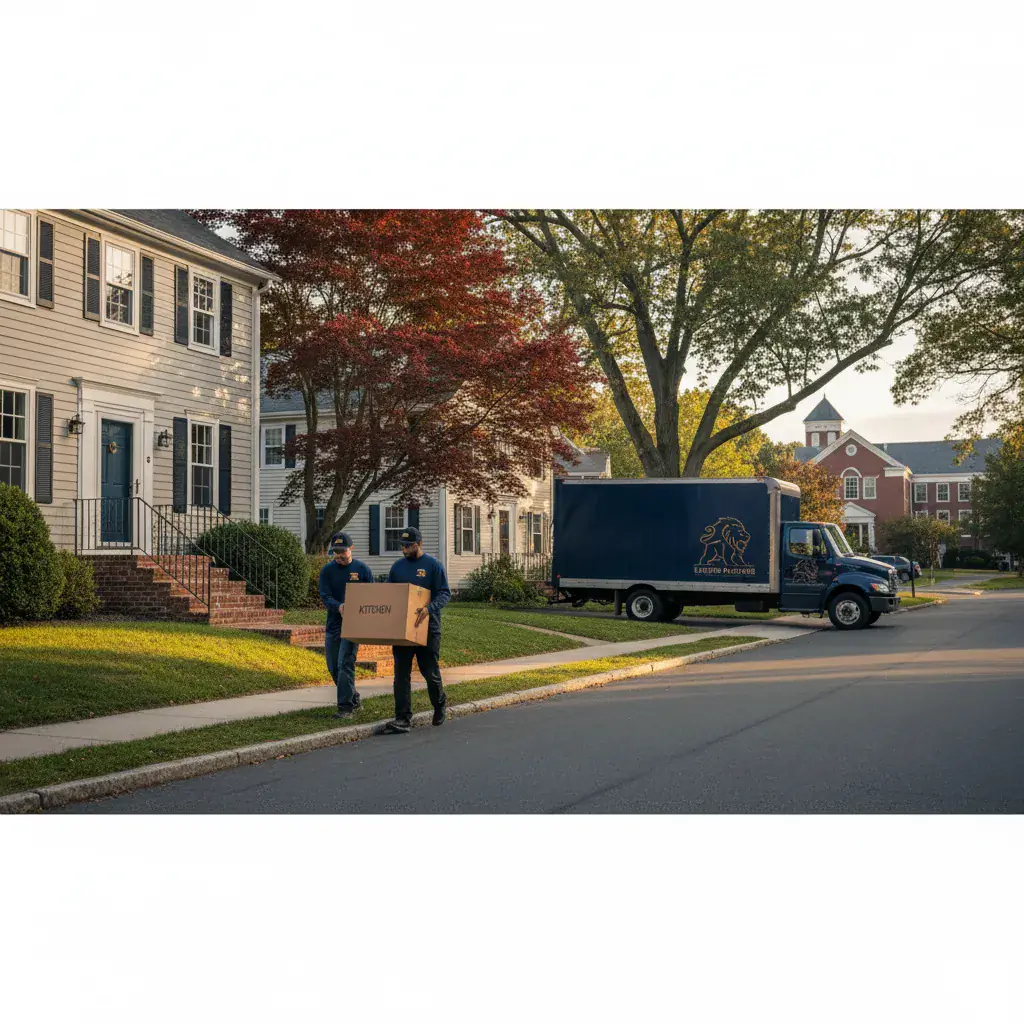 Eastside Movers crew working a move in Franklin, MA