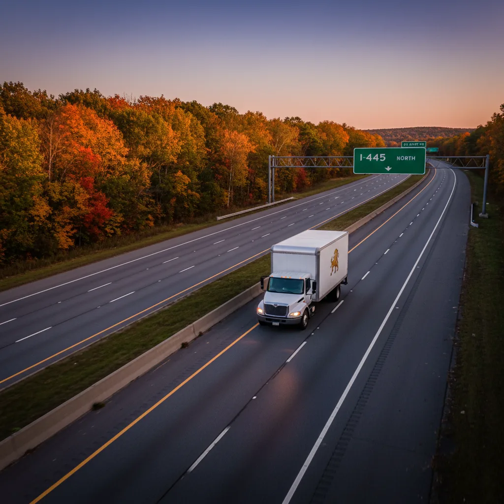 Eastside Movers truck on the Boston to Florida corridor