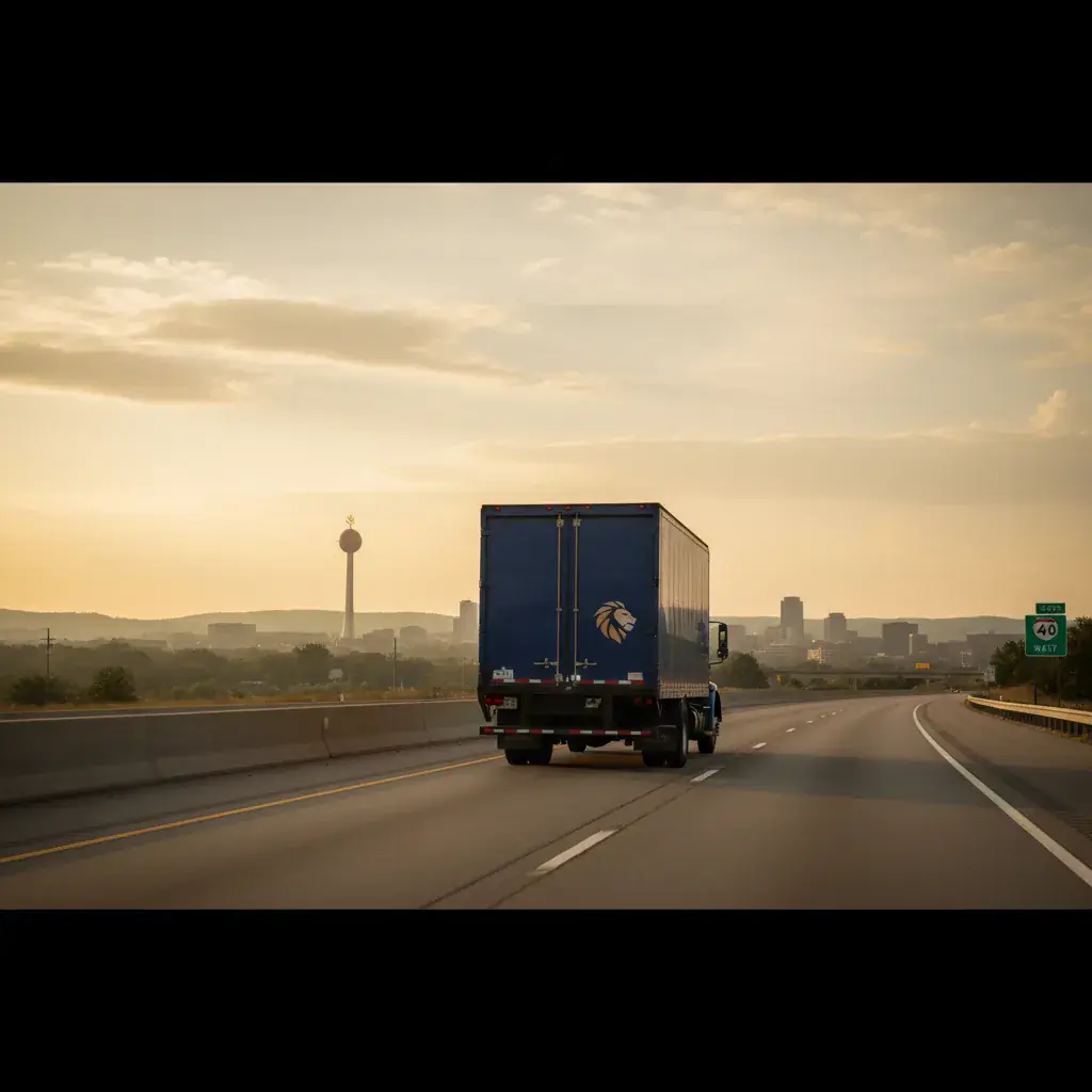 Eastside Movers truck on the Boston to Knoxville route