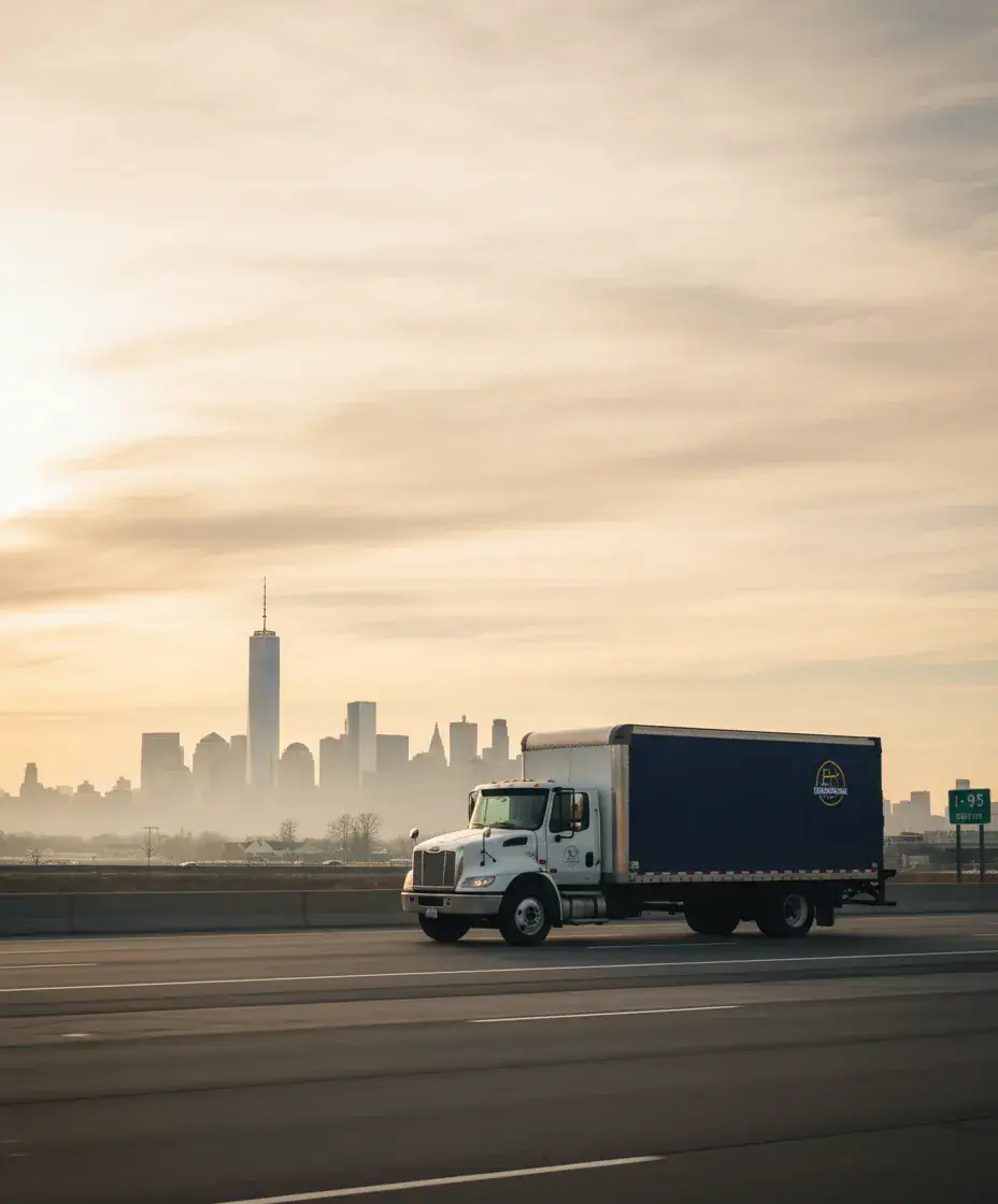 Eastside Movers truck on the Boston to New York City corridor