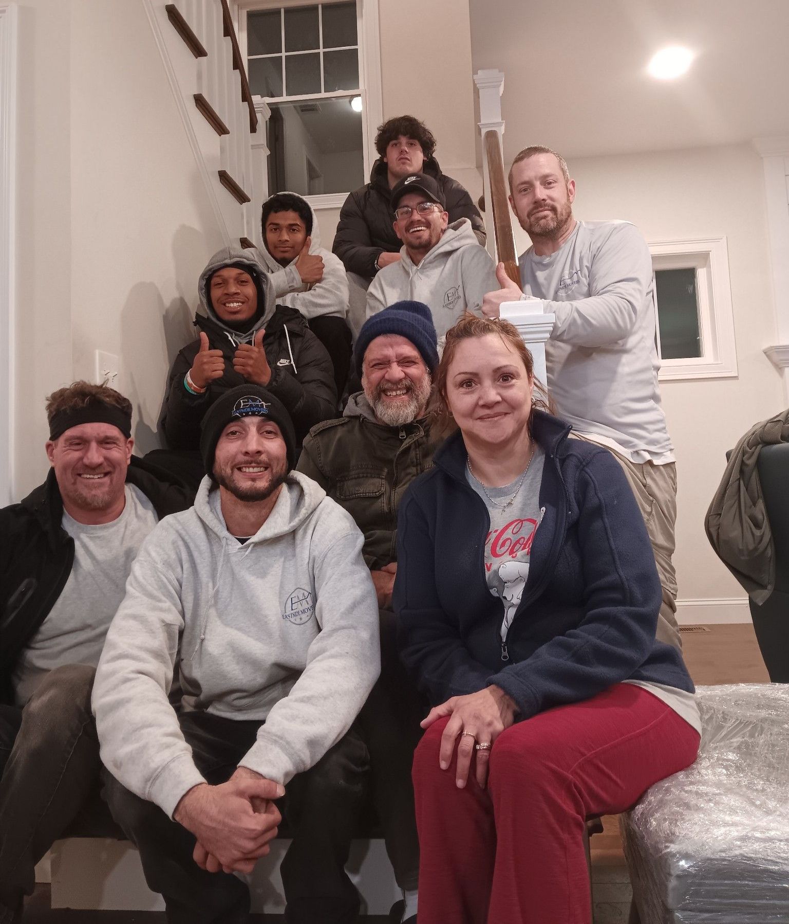 Moving crew using professional equipment